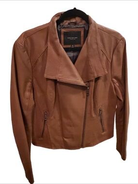 Marc New York Brown Leather Jacket Size XL